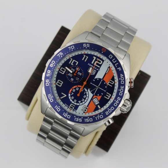 New Tag Heuer Formula 1 Mens Watch CAZ101AT.BA0842 Gulf Oil X Blue Orange F1 SS - Picture 6 of 16
